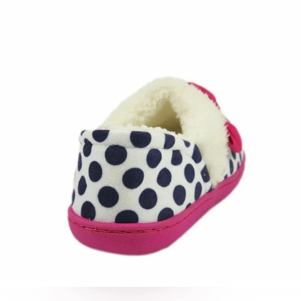Wonder Nation Polka Dot Slippers with Pink Bow